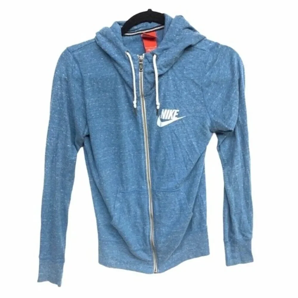 NIKE jacket womens blue heathered zip up jacket small